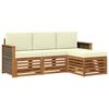 vidaXL Outdoor-Sofagarnitur 4 Stk. Natur und Creme
