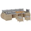 vidaXL Garten-Sofa-Set mit Kissen 10 pcs Beige und Hellgrau