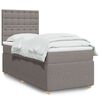 vidaXL Boxspringbett mit Matratze Taupe 80x200 cm Stoff