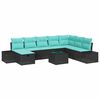 vidaXL Gartensofa-set 9 stk. Schwarz Poly-Rattan