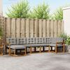 vidaXL Outdoor-Sofagarnitur mit Kissen 7 pcs Nat&uuml;rlich und Hellgrau