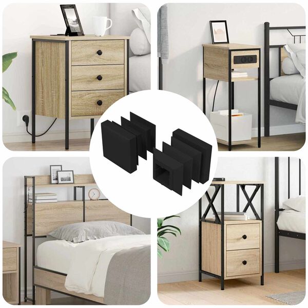 vidaXL Endkappen 2 pcs Schwarz 15 x 15 x 15 mm PP