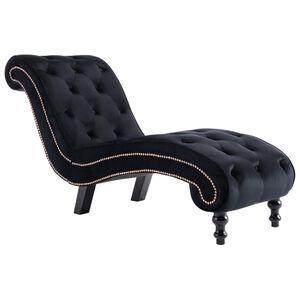 vidaXL Chaiselongue Schwarz Samt