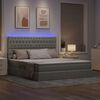 vidaXL Bett mit Stauraum und LED Hellgrau 180 x 200 cm Polyester
