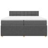 vidaXL Boxspringbett mit Matratze Dunkelgrau 200x200 cm Stoff