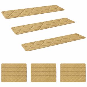 vidaXL Stufenmatten 15 stk. 76 x 20 cm Beige Polyester Rechteckig