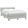 vidaXL Boxspringbett mit Matratze Hellgrau 160x220 cm Samt