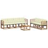 vidaXL Outdoor-Sofagarnitur mit Kissen 8 pcs Natur und Creme