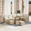 vidaXL Garten-Sofa-Set 9 pcs Beige Poly-Rattan