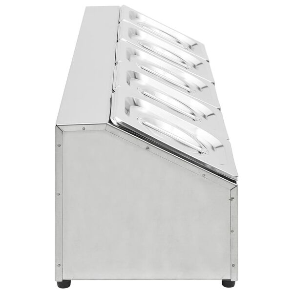 vidaXL Gastronorm-St&auml;nder mit 5 GN 1/6 Beh&auml;ltern Edelstahl