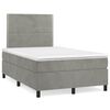 vidaXL Boxspringbett mit Matratze Hellgrau 120x190 cm Samt