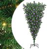 vidaXL Umgedrehter Kunst Weihnachtsbaum mit Kugelset Gr&uuml;n 180 cm PVC
