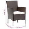 vidaXL 11-tlg. Garten-Essgruppe Poly Rattan Braun