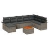 vidaXL Gartensofa-set 9 stk. Grau Poly-Rattan