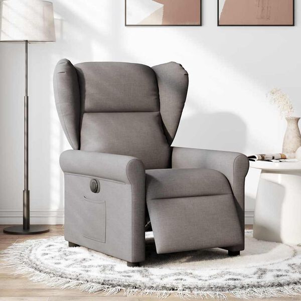 vidaXL Relaxsessel Elektrisch Taupe Stoff