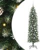 vidaXL K&uuml;nstlicher schlanker Weihnachtsbaum Gr&uuml;n und Wei&szlig; 210 cm