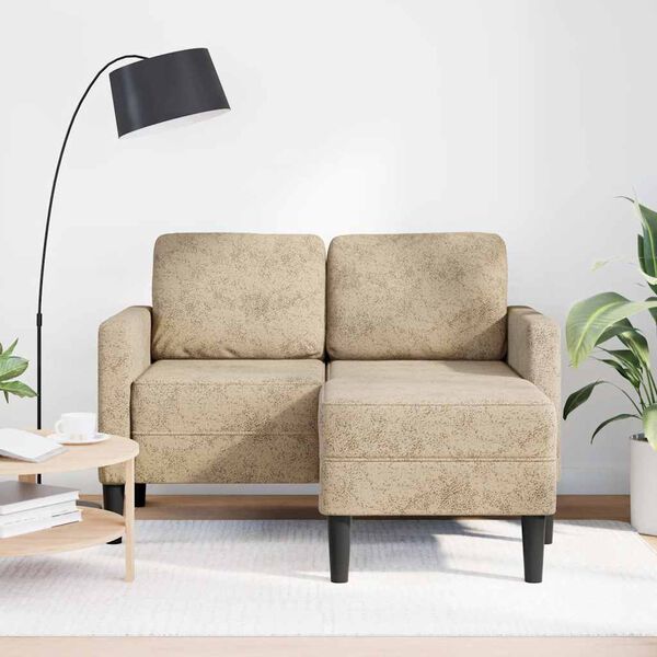 vidaXL 2-Sitzer-Sofa mit Chaiselongue L-Form Hellgrau 125cm Kunstleder