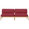 vidaXL Sofa Set mit Kissen Weinrot 240 x 80 x 69 cm Massivholz Akazie