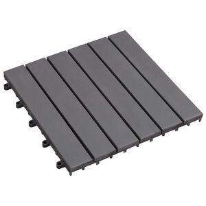 vidaXL Terrassenfliese 20 Stk. Grau 30 x 30 cm Akazien-Hartholz
