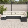 vidaXL Garten-Sofa-Set mit Kissen 8 pcs Schwarz Poly Rattan