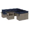 vidaXL Gartensofa-set 9 stk. Grau Poly-Rattan