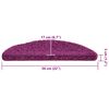 vidaXL Stufenmatten 15 Stk. 56x17x3 cm Violett Halbrund
