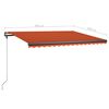 vidaXL Markise Manuell Einziehbar mit LED 400x300 cm Orange und Braun