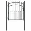 vidaXL Zauntor mit Spitzen Grau 125 x 100 cm Pulverbeschichteter Stahl