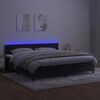 vidaXL Boxspringbett mit Matratze & LED Schwarz 200x200 cm Samt