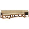 vidaXL Outdoor-Sofagarnitur mit Kissen 7 pcs Natur und Beige Polyester