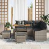 vidaXL Gartensofa-set mit Kissen mit Speicher 8 pcs Grau Poly Rattan