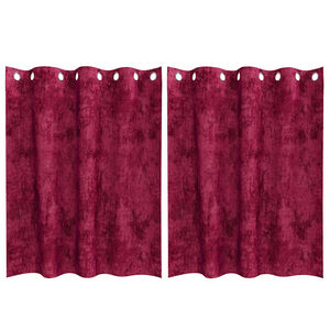 vidaXL Samtvorh&auml;nge mit Vorh&auml;ngen 2 pcs Weinrot 140 x 140 cm Samt