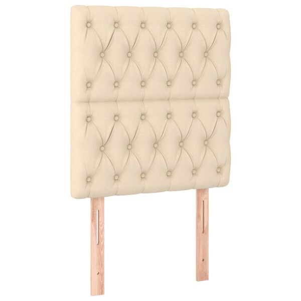 vidaXL LED Kopfteil Creme 80x7x118/128 cm Stoff