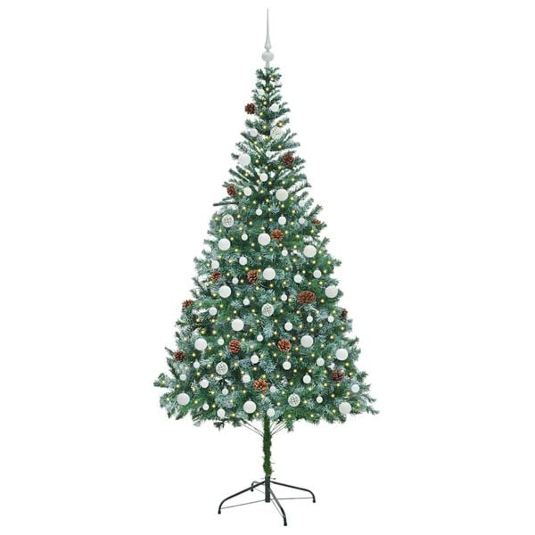 vidaXL Künstlicher Weihnachtsbaum Grün 210 cm PVC und Stahl