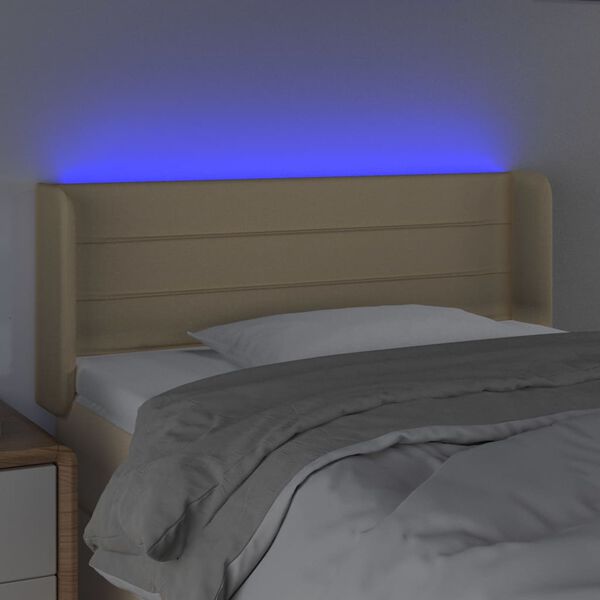 vidaXL LED Kopfteil Creme 93x16x78/88 cm Stoff