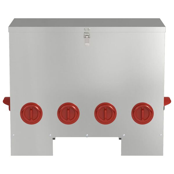 vidaXL H&uuml;hnerf&uuml;tterer Silber 60,5 x 29 x 51 cm Verzinkter Stahl