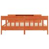 vidaXL Massivholzbett mit Regal ohne Matratze Wachsbraun 180x200 cm