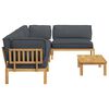 vidaXL Sofa Set mit Kissen Uni 5 pcs Anthrazit Massivholz Akazie
