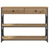 vidaXL Konsole Tisch mit Schubladen Artisan-Eiche 100 x 28 x 75 cm