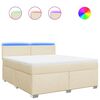 vidaXL Boxspringbett mit Matratze Creme 180x200 cm Stoff
