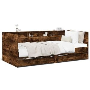vidaXL Tagesbett mit Schubladen ohne Matratze R&auml;uchereiche 100x200 cm