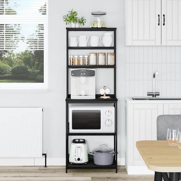 vidaXL K&uuml;chenregal Schwarz Eichen-Optik 60 x 40 x 168 cm Holzwerkstoff