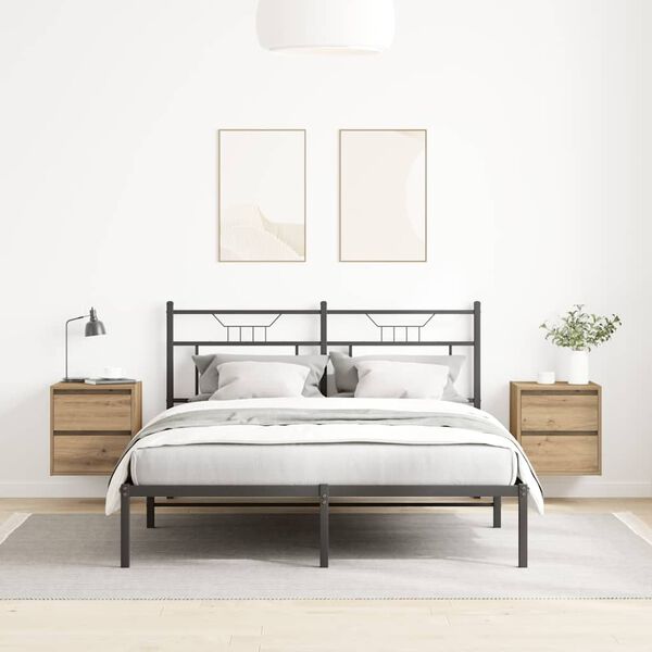 vidaXL Wand-Nachttische 2 Stk. Artisan-Eiche 38x34x40 cm