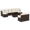 vidaXL 10-tlg. Garten-Sofagarnitur mit Kissen Braun Poly Rattan