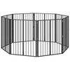 vidaXL Hundetor 8 pcs Schwarz 80 x 100 cm Verzinkter Stahl