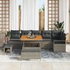 vidaXL Garten-Sofa-Set mit Kissen mit Speicher mit Kissen 9 pcs Grau