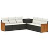 vidaXL Sofa Set 7 stk. Schwarz und Cremewei&szlig; Polyrattan und Stahl
