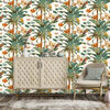 DUTCH WALLCOVERINGS Tapete Tropisch Gr&uuml;n und Orange