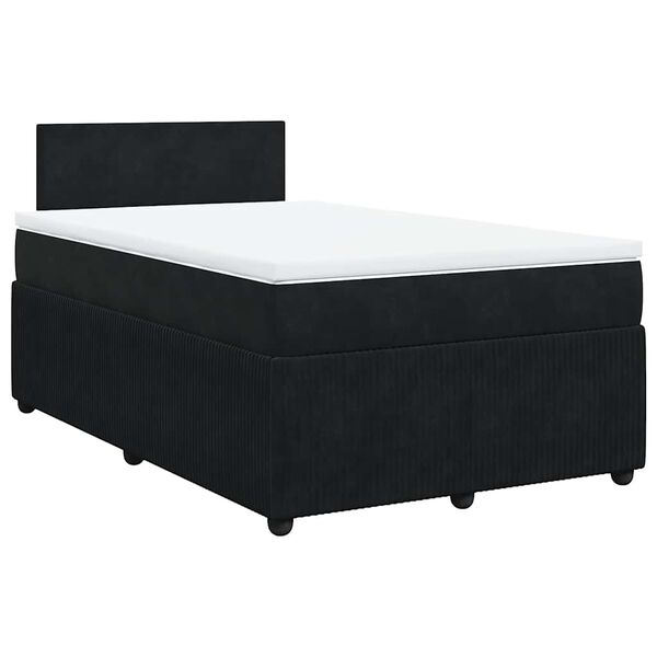 vidaXL Boxspringbett mit Matratze Schwarz 120x200 cm Samt