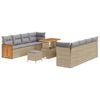 vidaXL Gartensofa-set mit Kissen 11 pcs Beige und Hellgrau